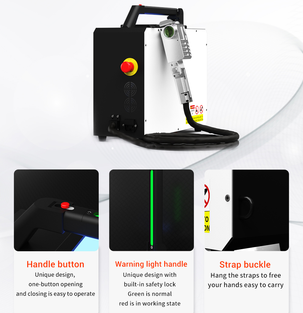 Portable Laser Rust Removal - 新型100wハンドヘルドミニポータブルパルスファイバーレーザー洗浄機、錆除去、金属塗料除去用パルスレーザークリーナー