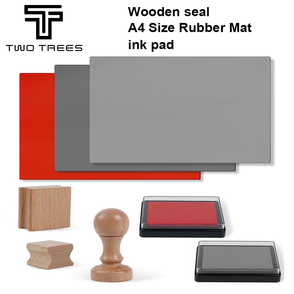 Co2 Laser Engraving Machine - 2つの穴を備えた木製のレーザー彫刻機,粘着性のあるインクパッド,レーザー彫刻機