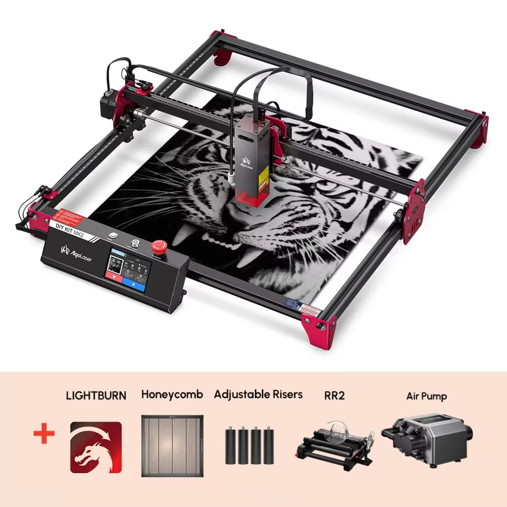 Industrial Laser Cutter - Algolaser DIYキットMK2 40*43cm CNCレーザーカッター彫刻機 エアアシスト WiFiテーブル