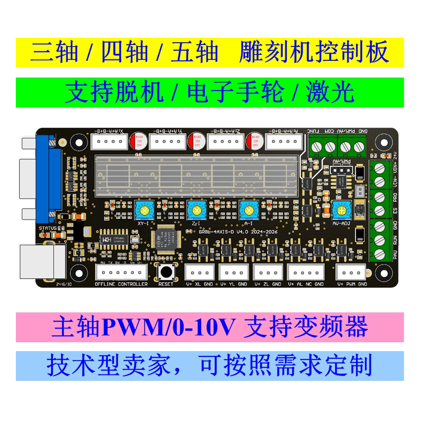 Laser Controller Board - GRBL 3軸彫刻機制御ボード 4軸5軸レーザー彫刻機 ディスペンシングマシン 電子ハンドホイール APP
