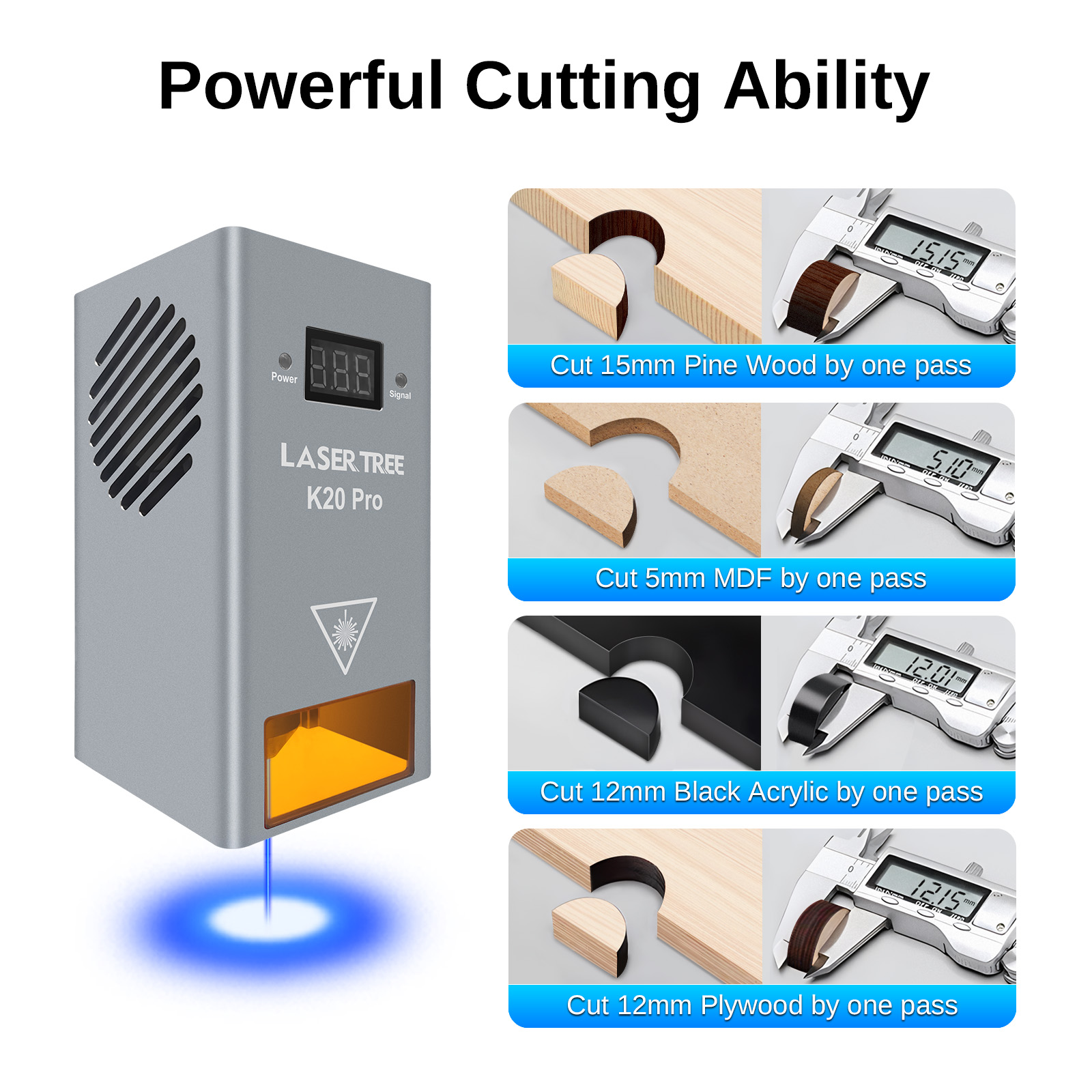 LASER TREE K20 20 ワット光出力レーザーヘッ - Industrial Laser Cutter のレビューと価格