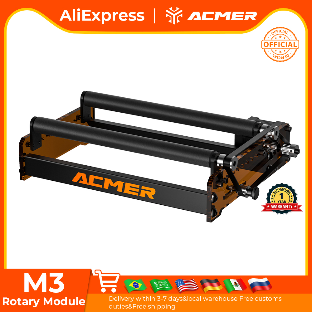 ACMER M3 レーザーロータリーローラー 360 °   - Industrial Laser Cutter のレビューと価格
