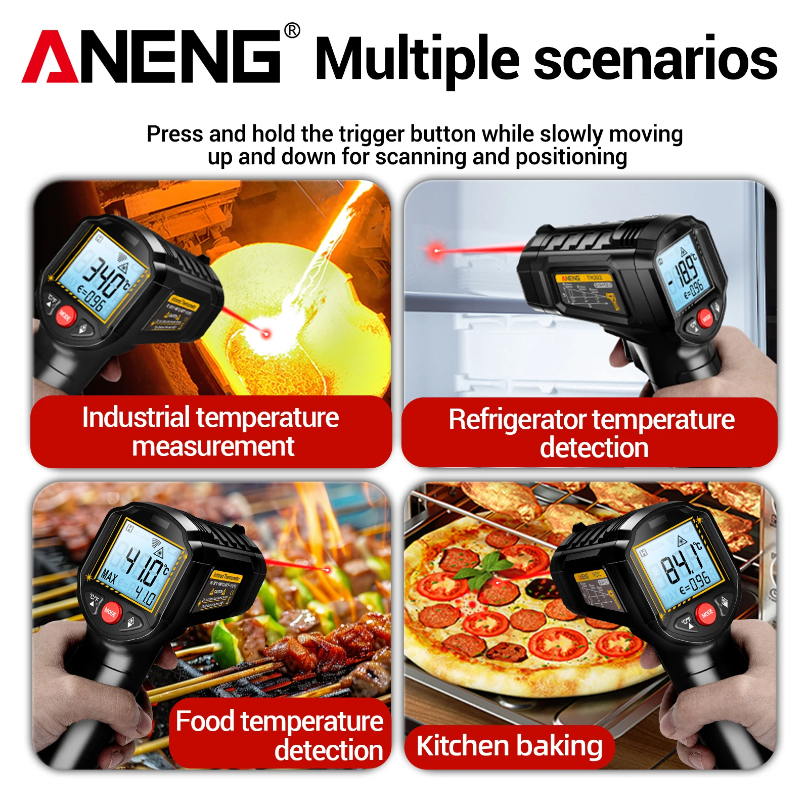 ANENG TH202 レーザー温度計とVC1010電圧テス - Industrial Laser Pen のレビューと価格
