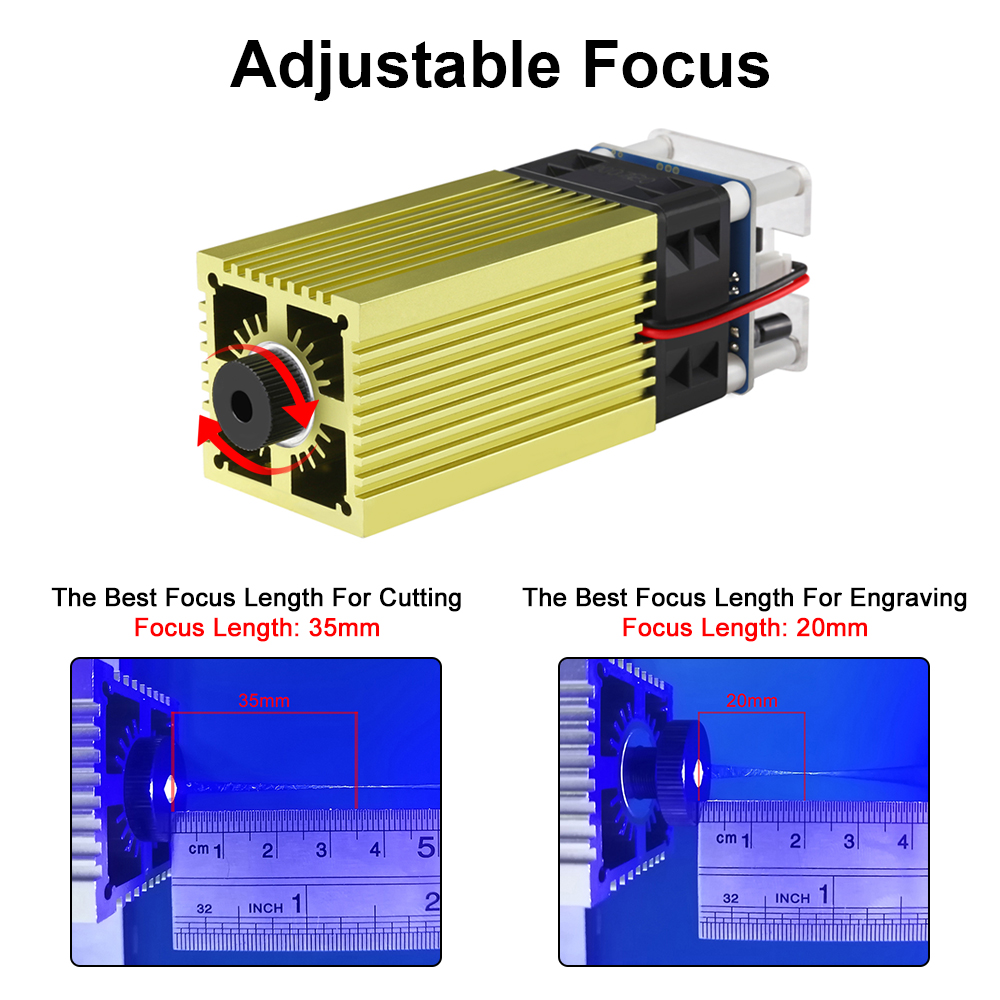レーザーツリーフォーカス調整可能なブルーレーザーモジュール、 - Industrial Laser Cutter のレビューと価格